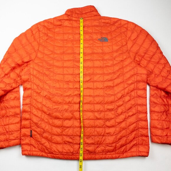 The North Face Thermoball Puffer Jacket Men's XL Orange Lightweight Full Zip - Picture 12 of 16